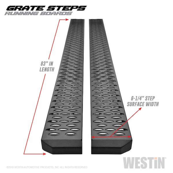Westin Automotive TEXTURED BLACK RUNNING BOARDS 83 INCHES TEXTURED BLACK GRATE STEPS RUNNING BOARD (BRKT SOLD SEP) 27-74765 - main